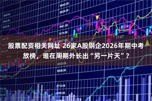 股票配资相关网址 26家A股钢企2026年期中考放榜，谁在周期外长出“另一片天”？